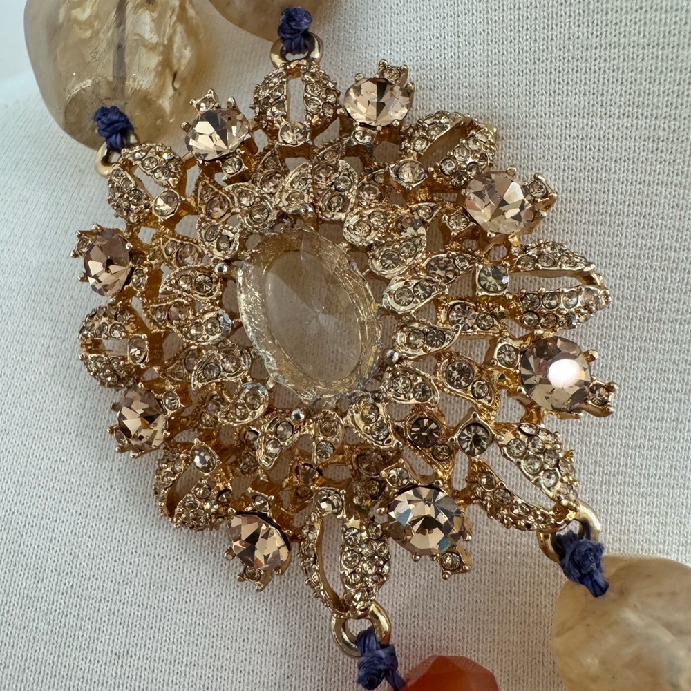 Gorgeous Quartz Double Strand with Brooch Accent - Picture 2 of 11